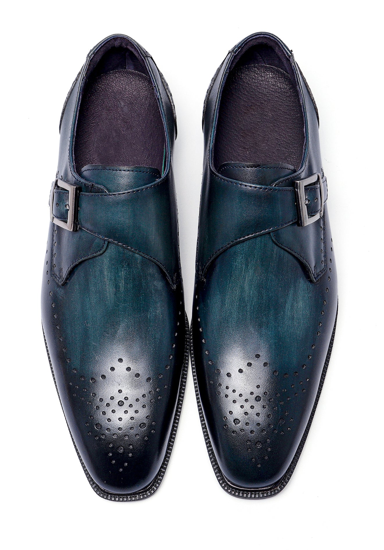 Mocasines formales con correa retro para hombre