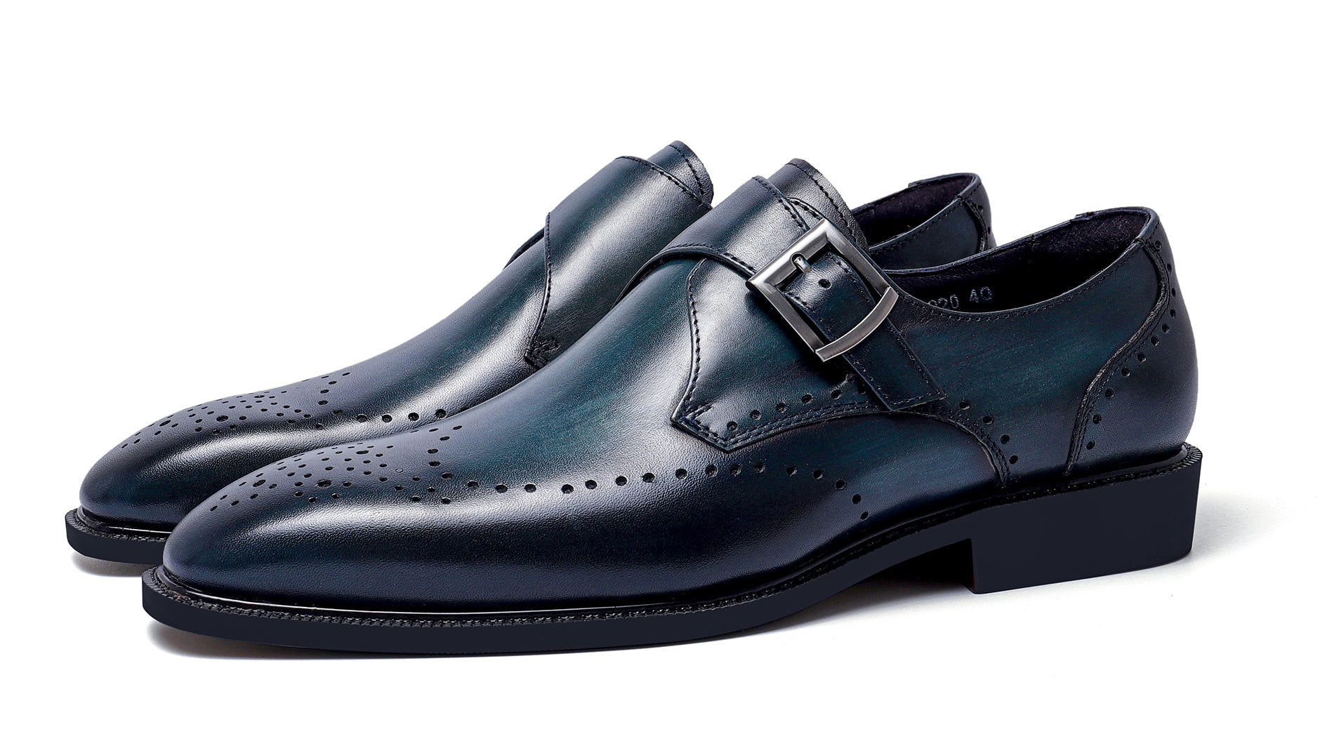 Mocasines formales con correa retro para hombre