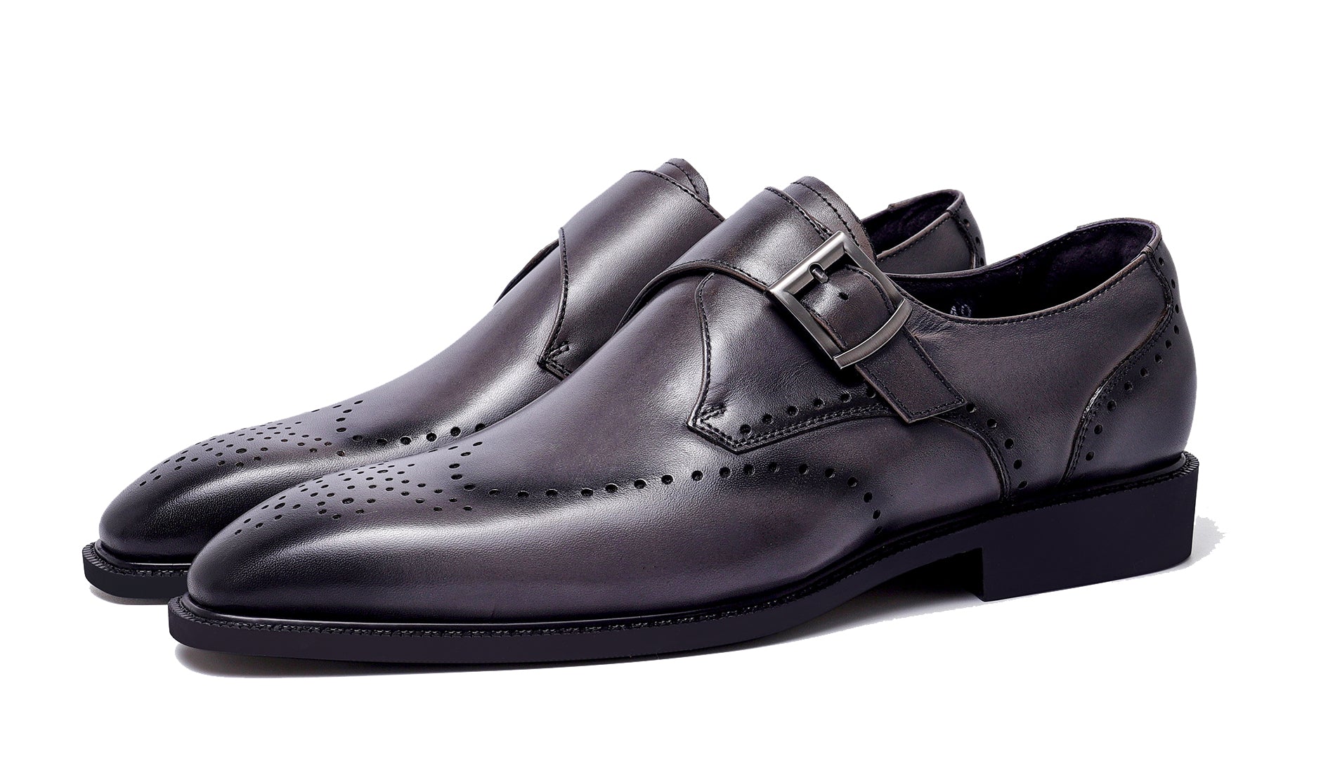 Mocasines formales con correa retro para hombre