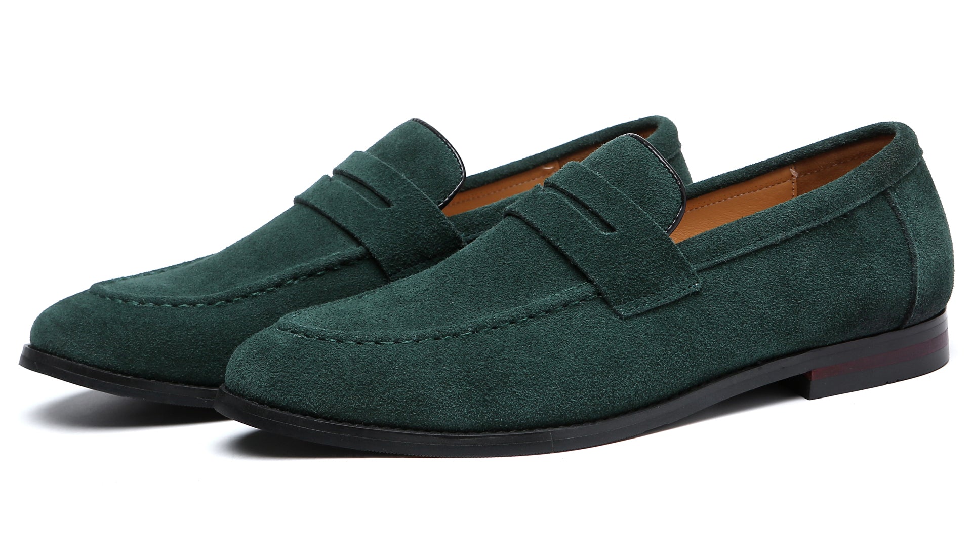 Men's Moc Toe Suede Penny Loafers