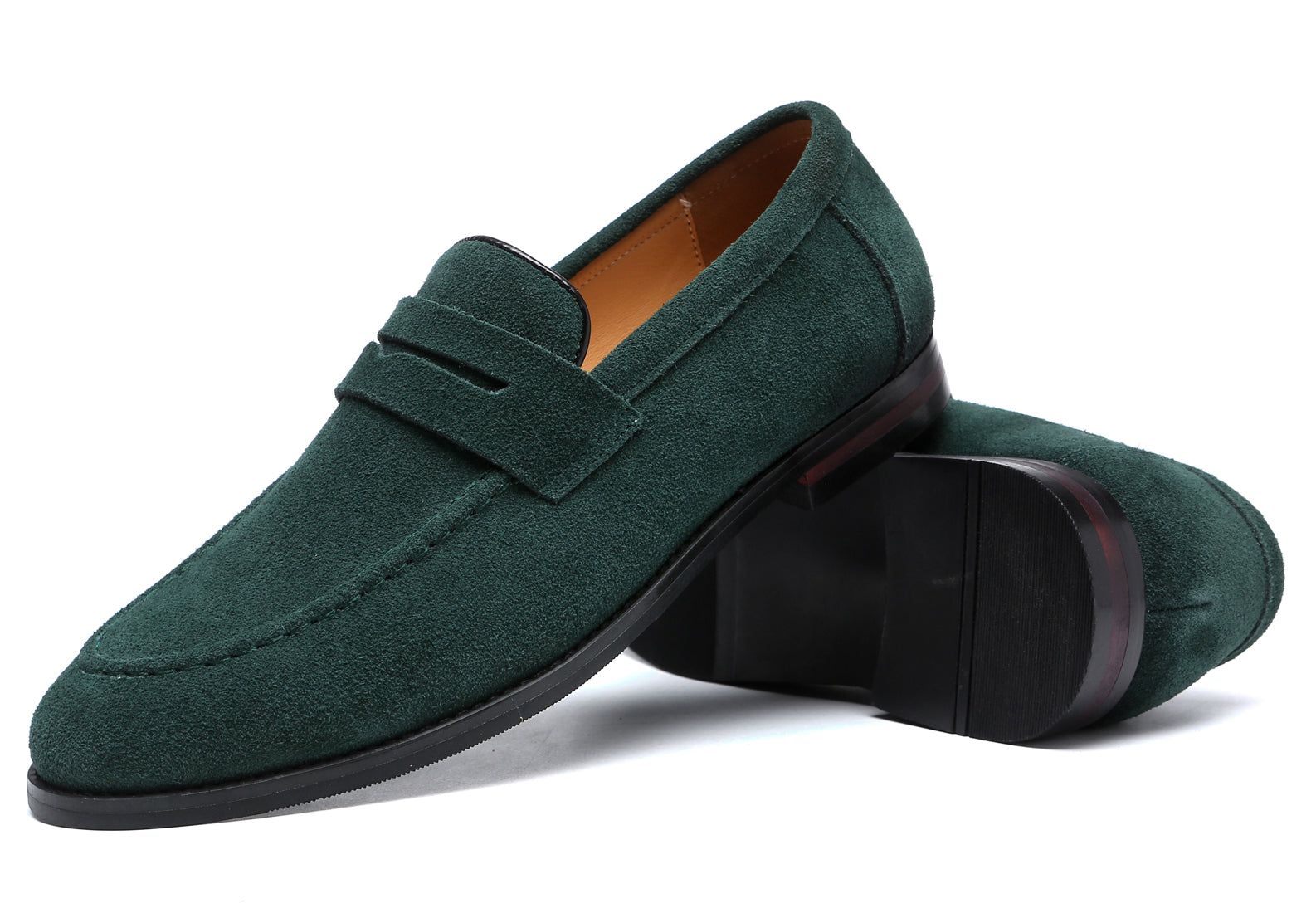 Men's Moc Toe Suede Penny Loafers