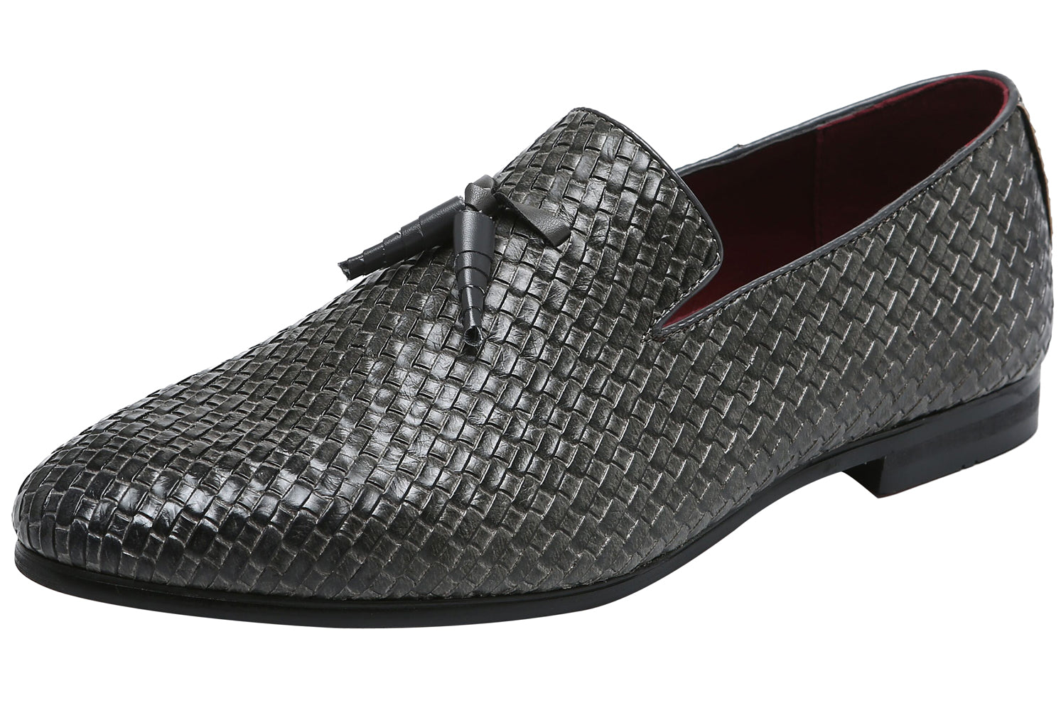 Men's Woven Tassel Loafers Black Blue Grey