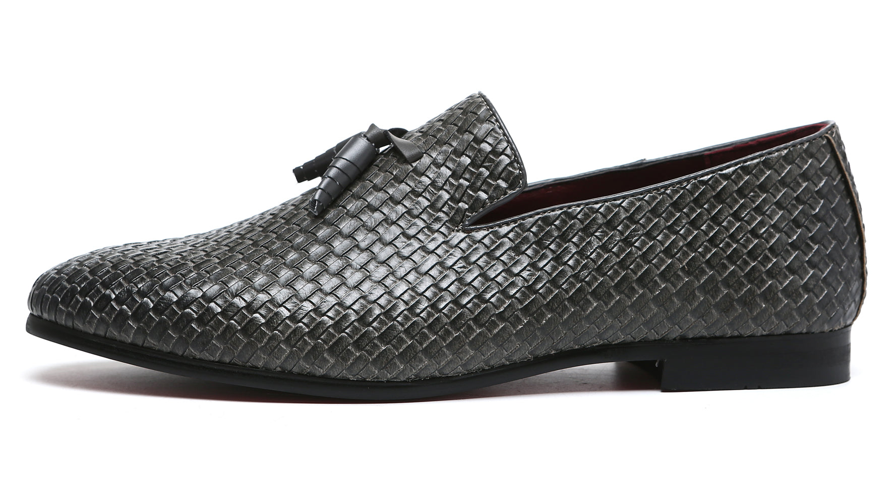 Mocasines con borlas tejidas para hombre Negro Azul Gris 