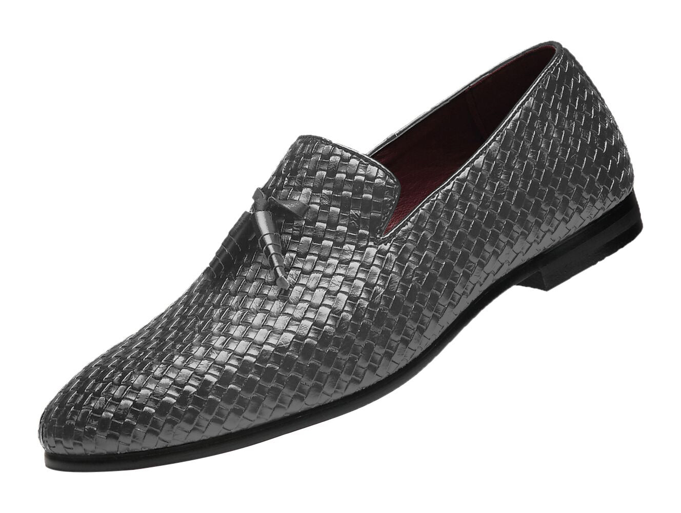 Mocasines con borlas tejidas para hombre Negro Azul Gris 