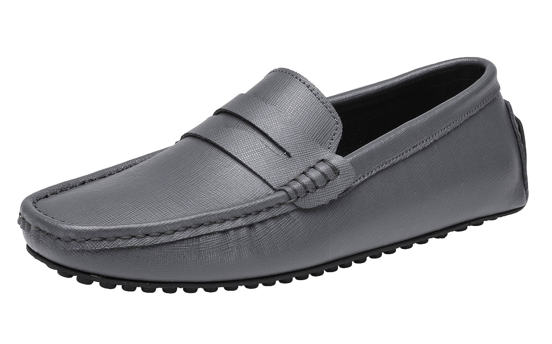 Mocasines de conducción lisos de cuero genuino para hombre