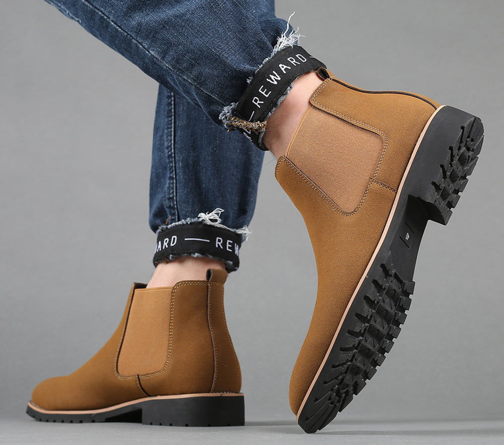 Botas Chelsea de ante para hombre con tacón de 1 pulgada