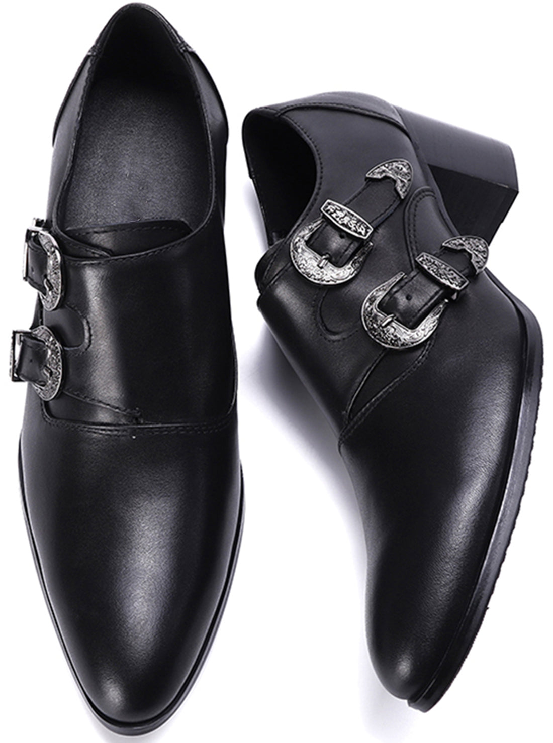 Zapatos de tacón Opera negros con hebilla para hombre
