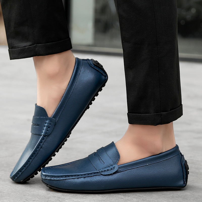 Men's Genuine Leather Plain Driving Moccasins