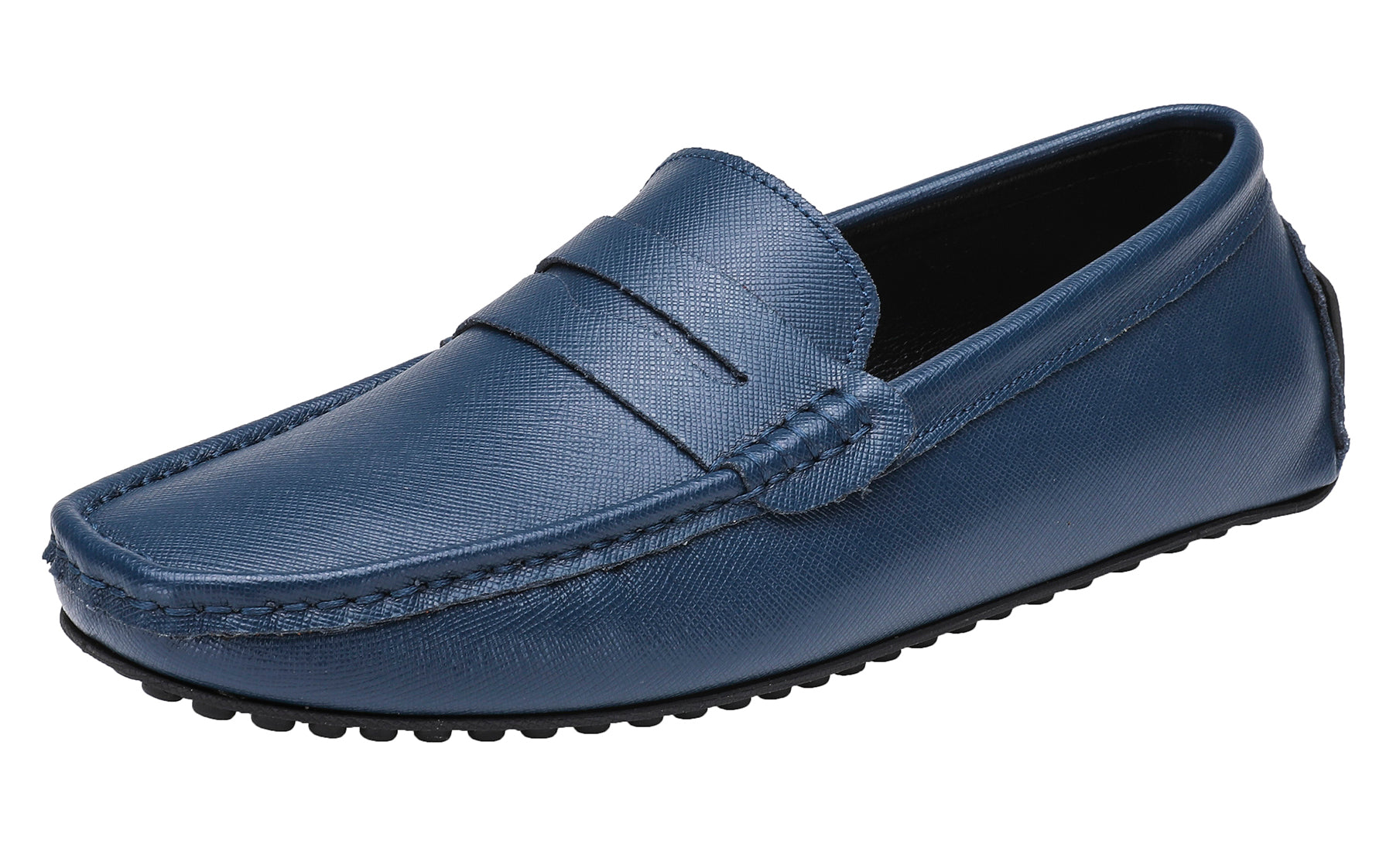 Mocasines de conducción lisos de cuero genuino para hombre