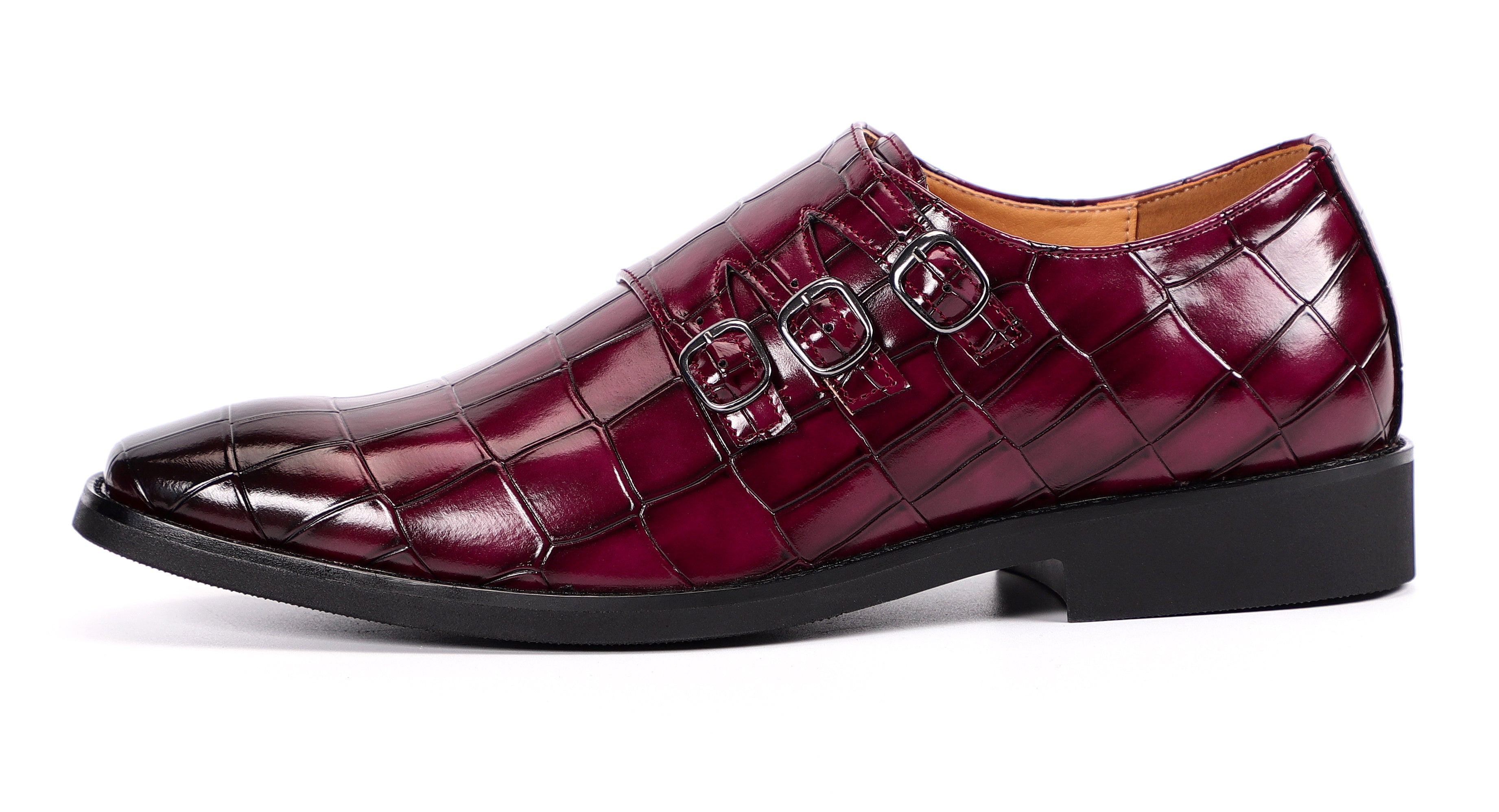 Men's Monk Strap Loafers Tripple Buckles