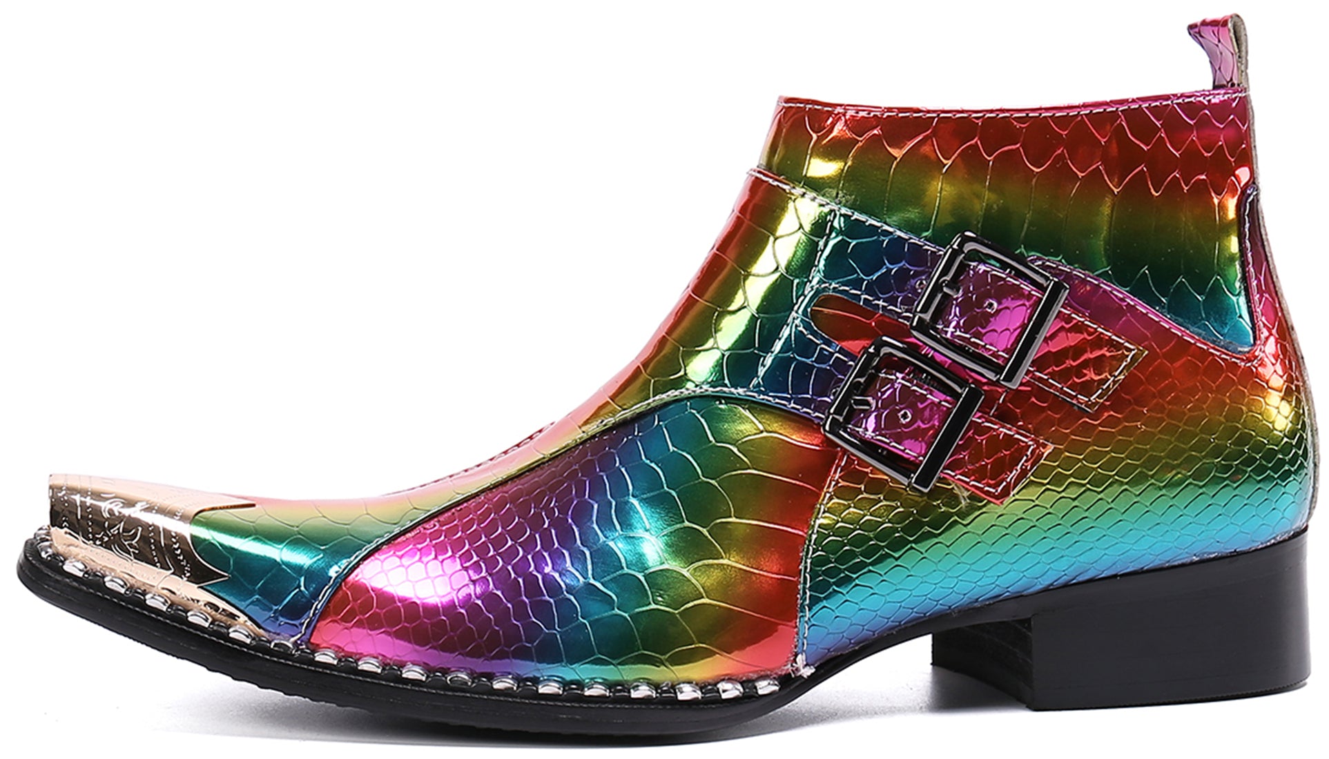 Men's Metal Tip Colorful Western Boots