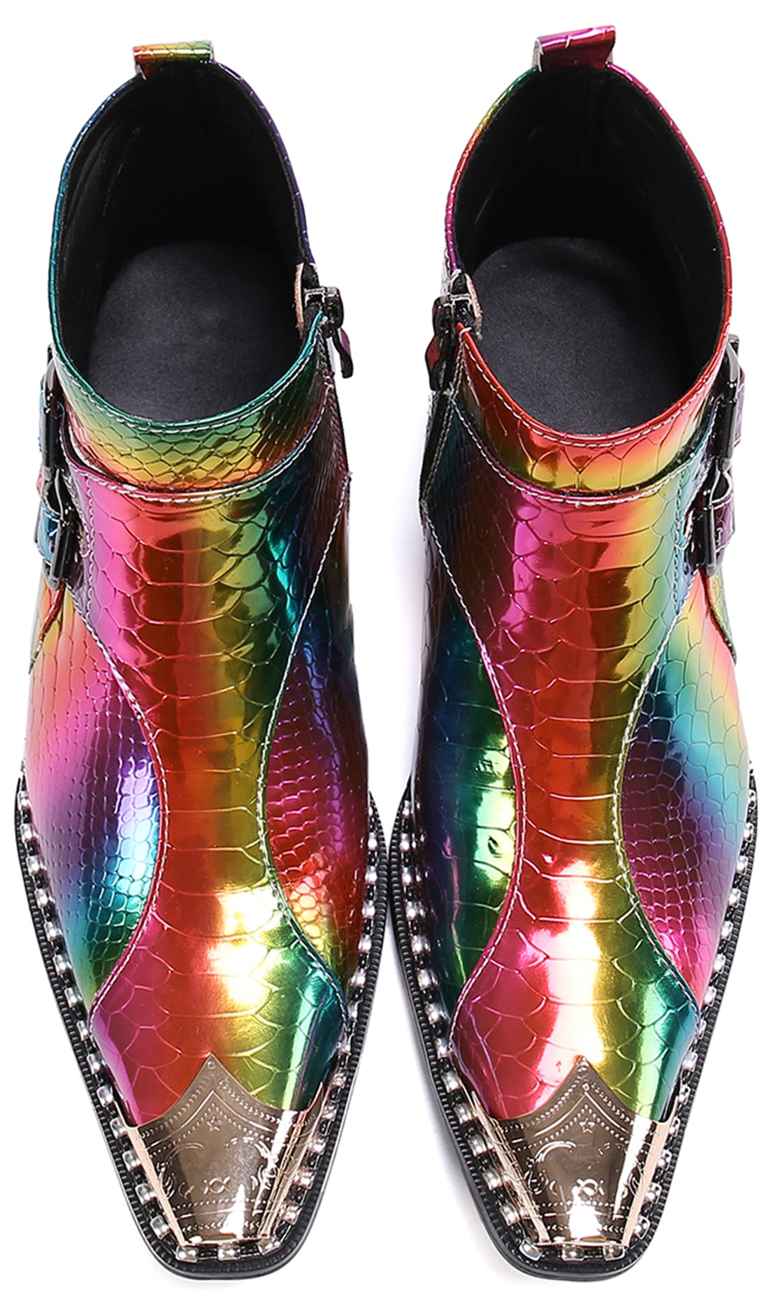 Men's Metal Tip Colorful Western Boots