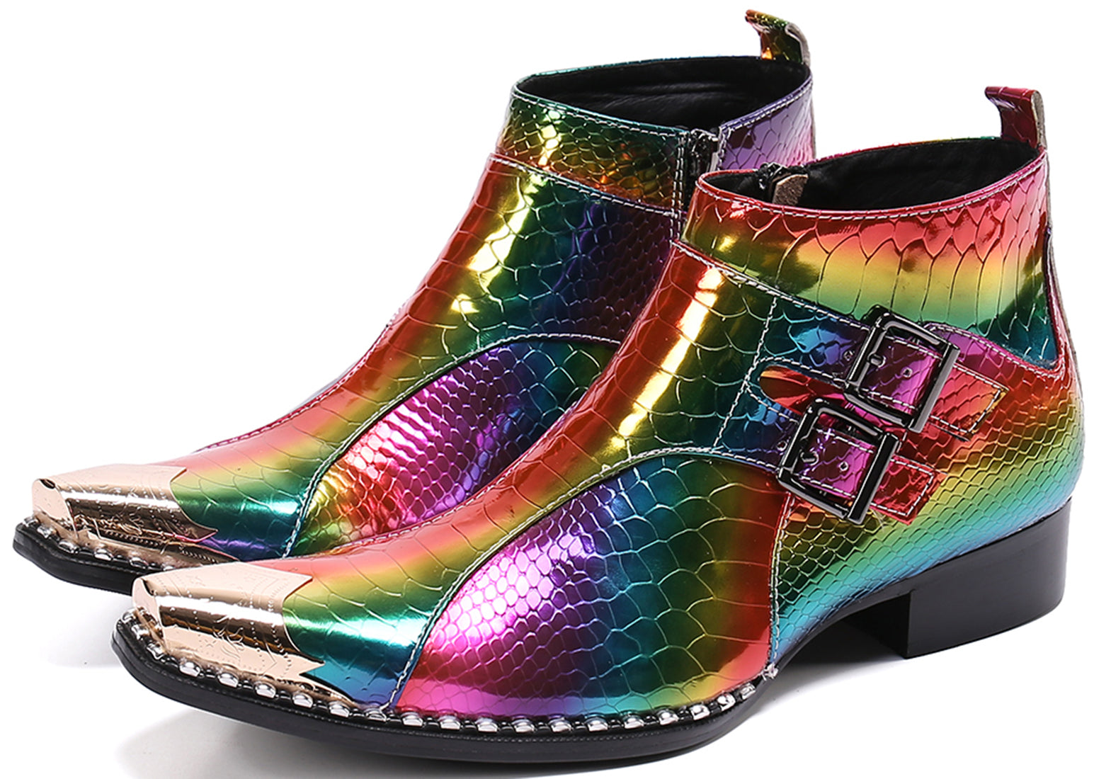 Men's Metal Tip Colorful Western Boots