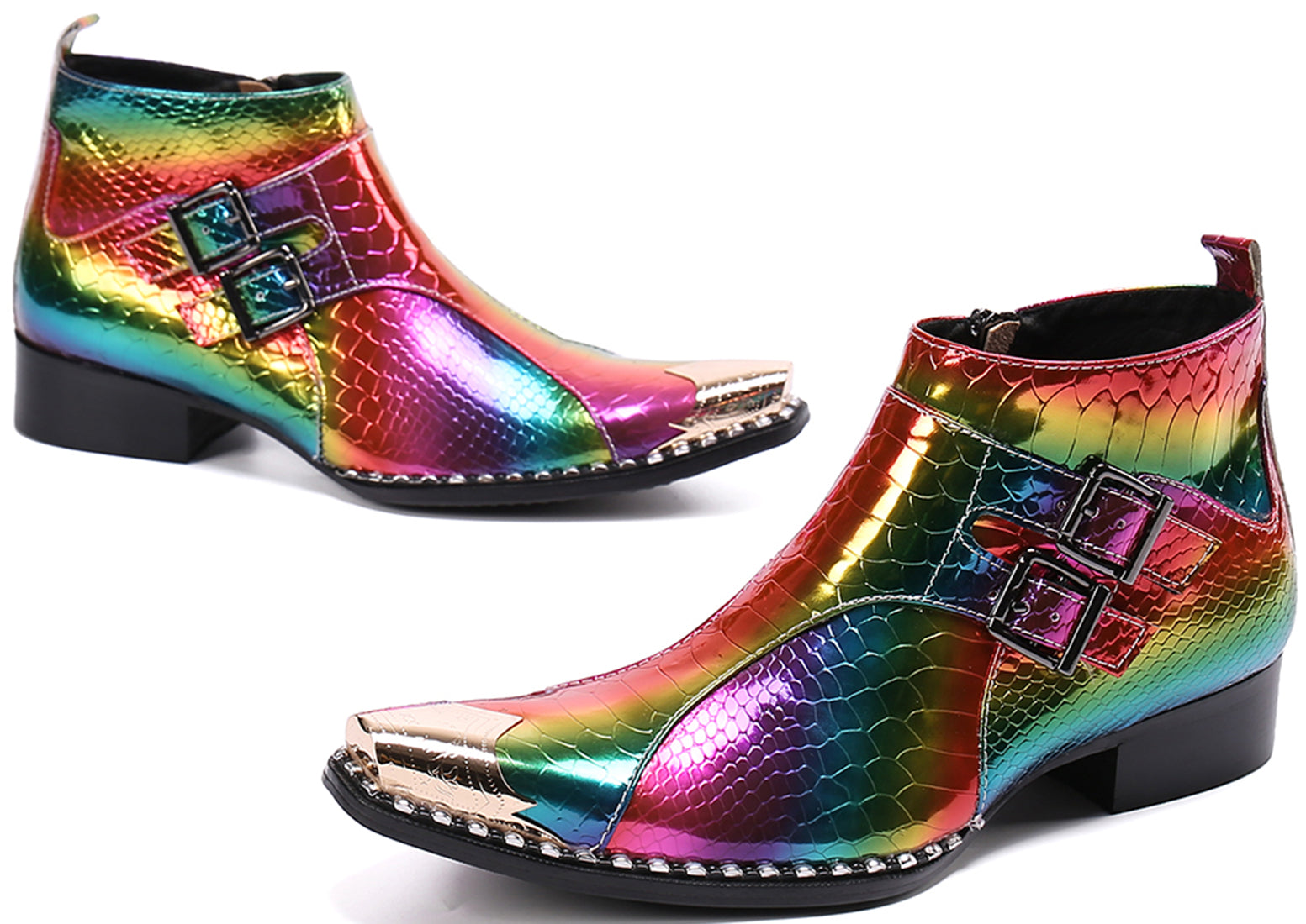 Men's Metal Tip Colorful Western Boots