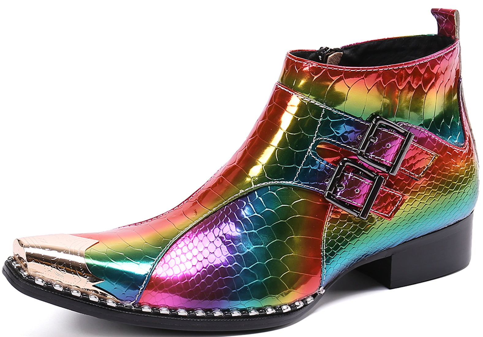 Men's Metal Tip Colorful Western Boots