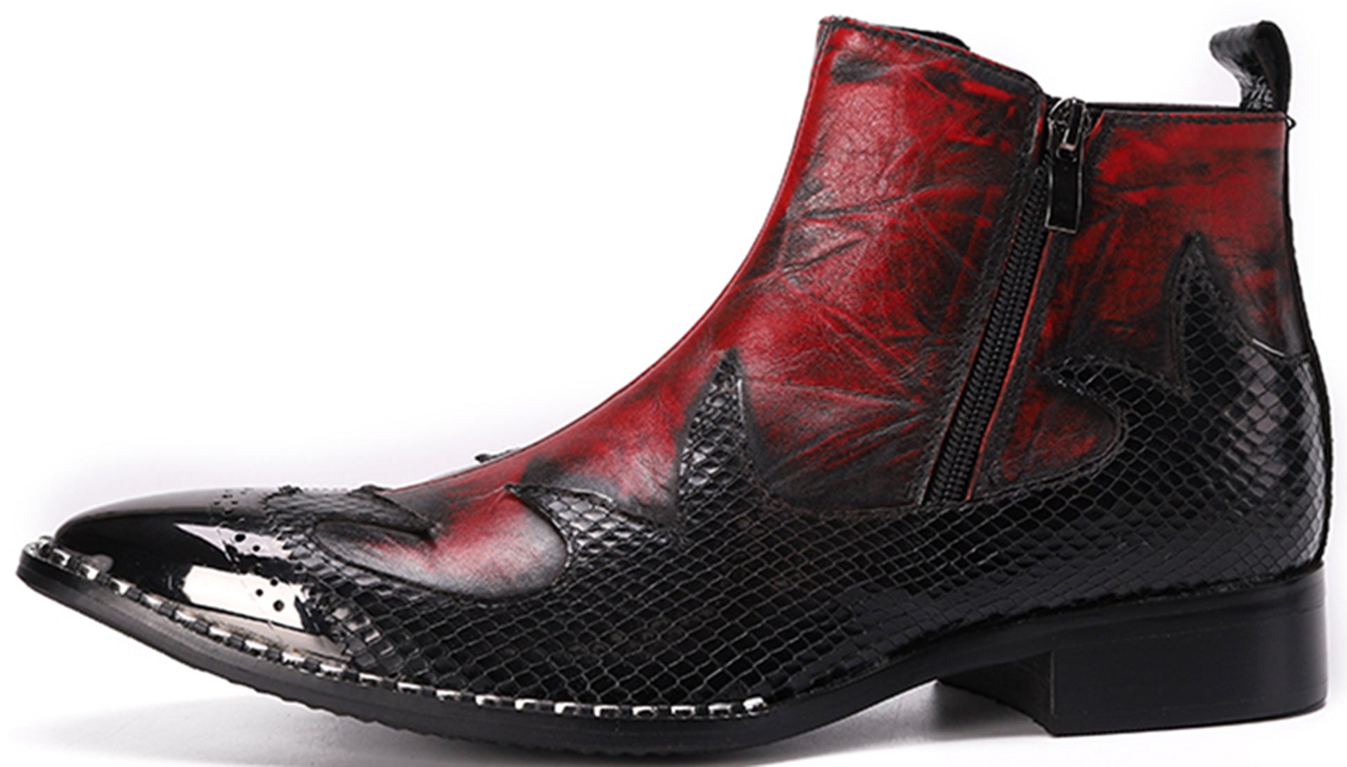 Botas occidentales con punta de metal con personalidad para hombre 