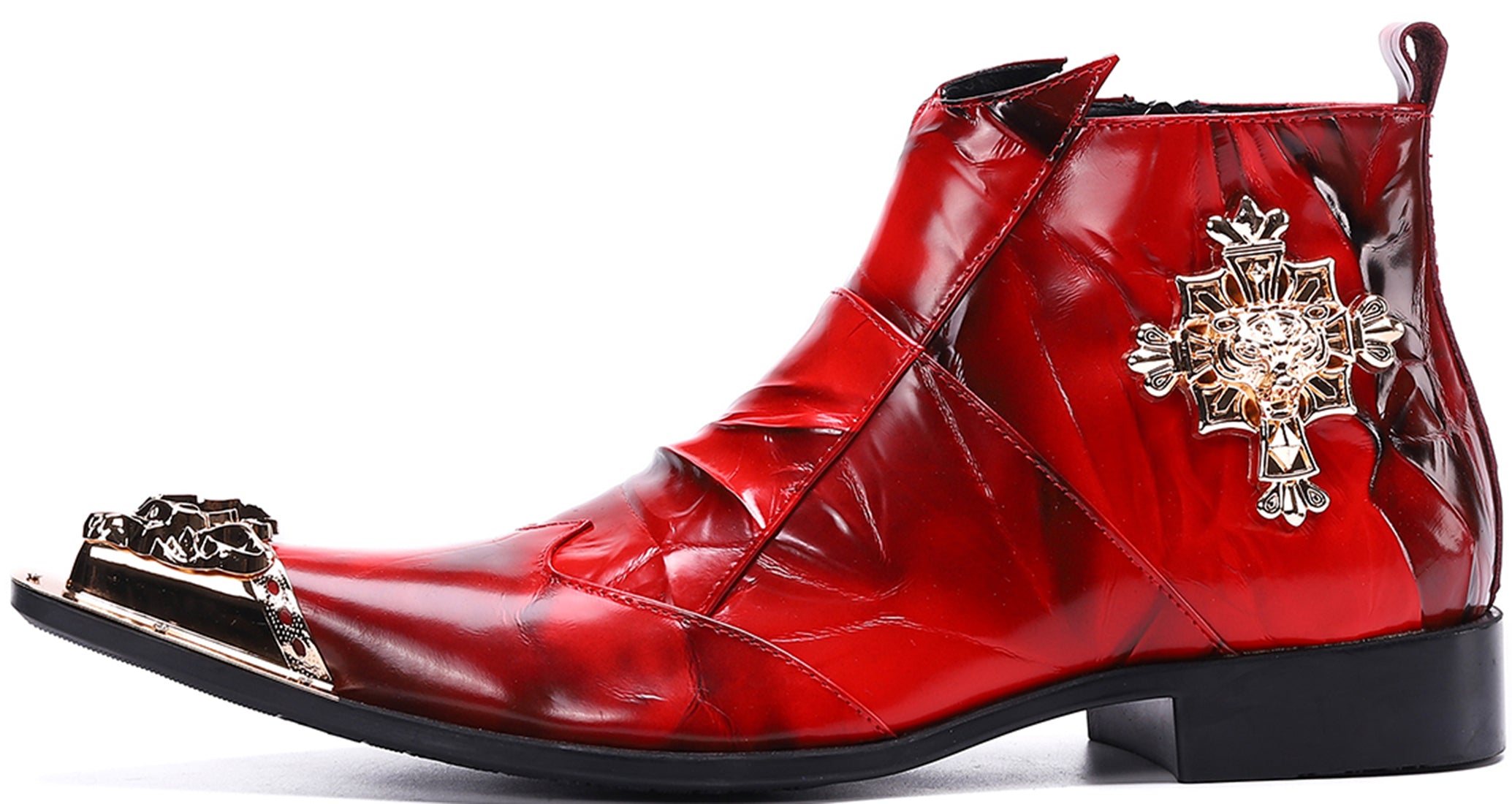 Botas occidentales de moda con punta de metal para hombre 