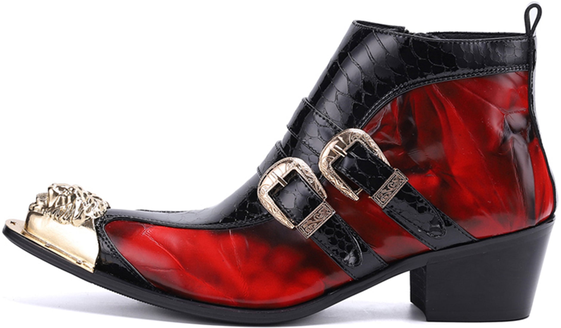 Men's Double Buckle Metal Tip Western Boots