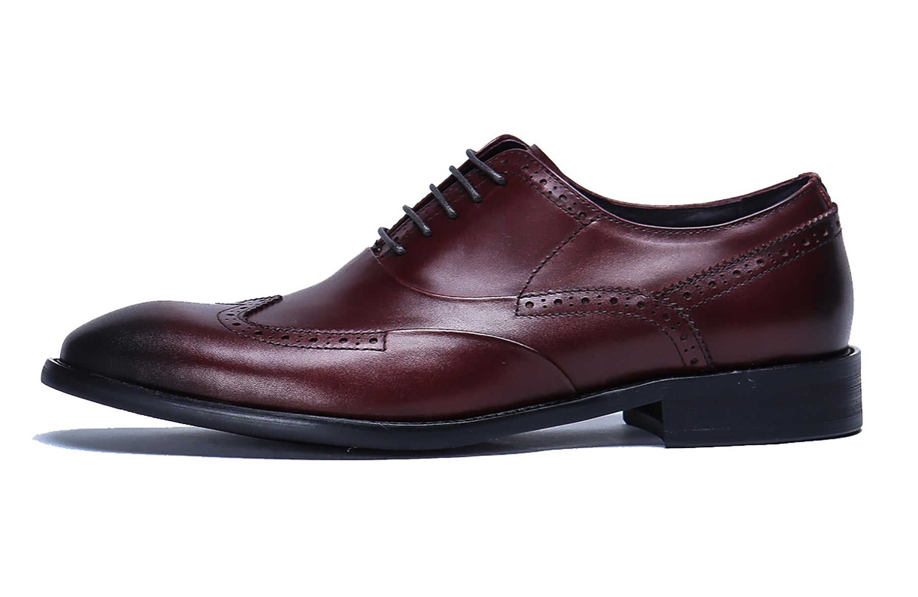 Zapatos Oxford de cuero con cordones para hombre 