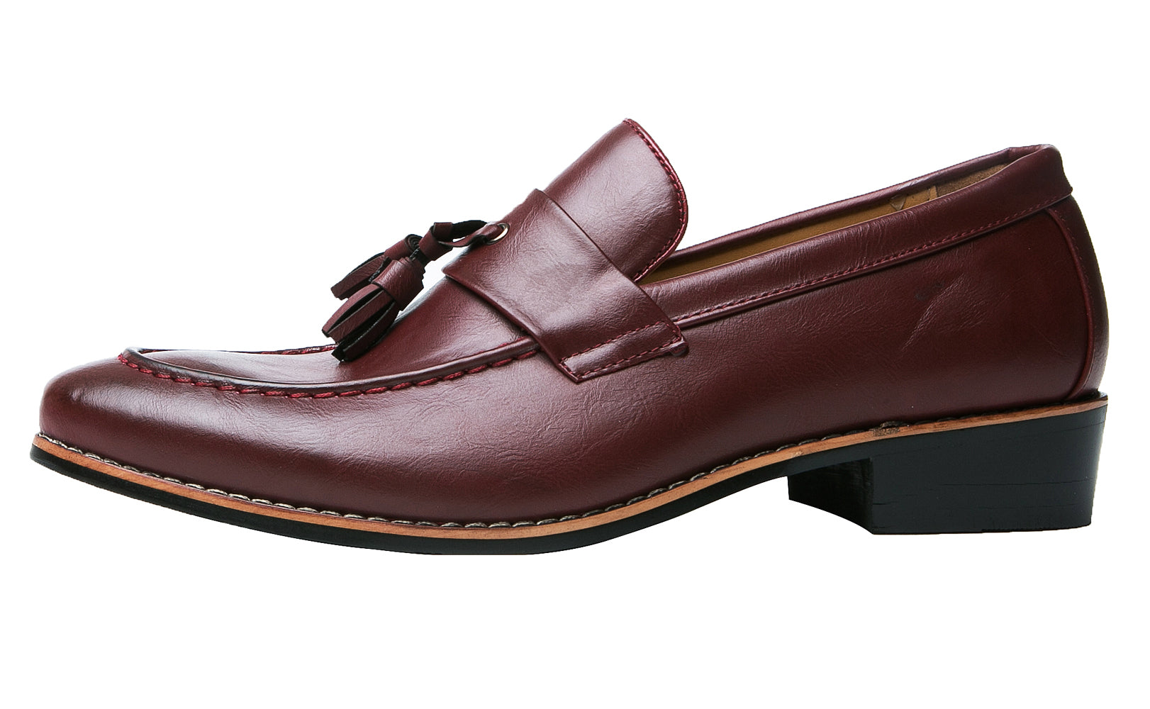 Mocasines con borlas para hombre Negro Rojo Bronceado 