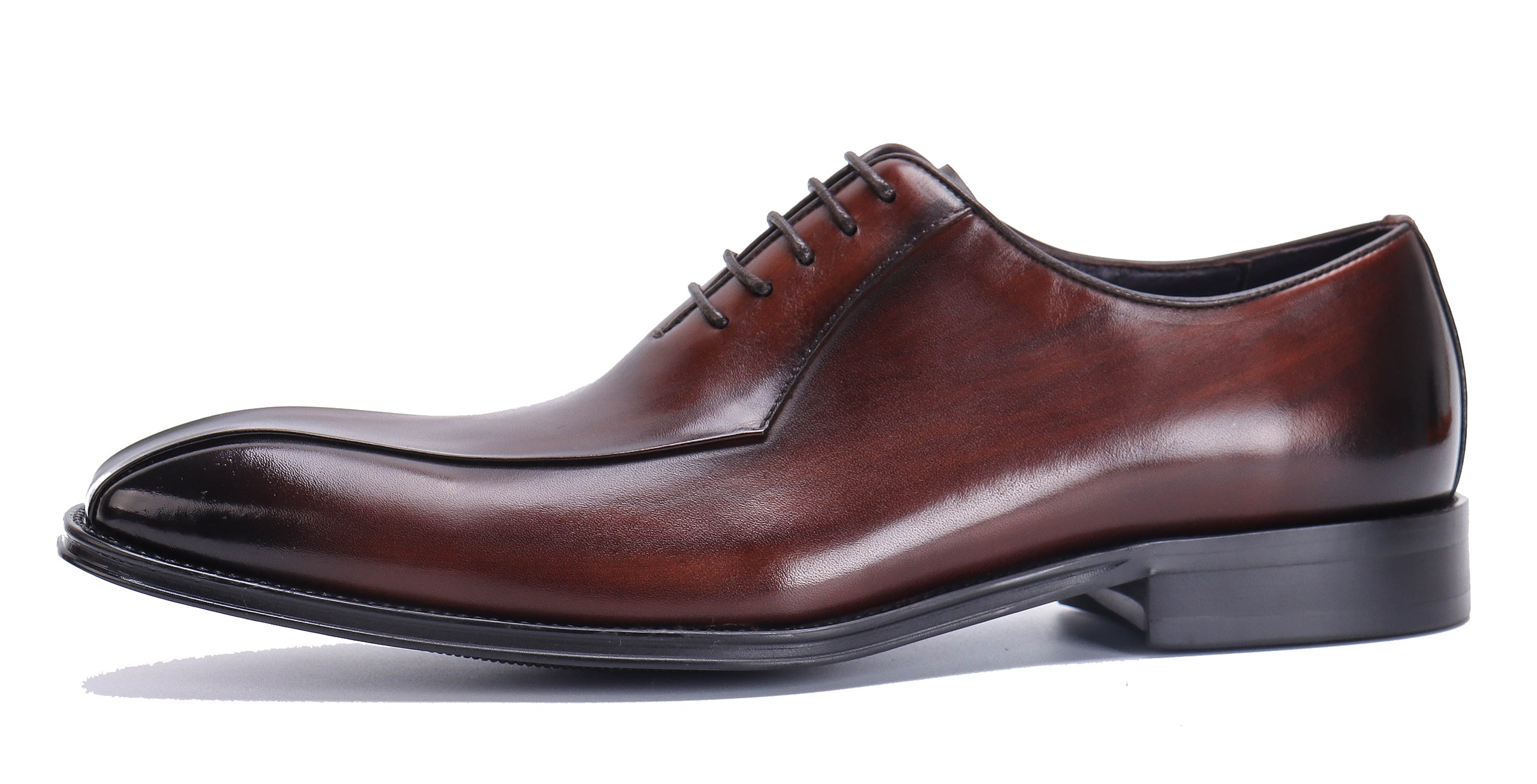 Zapatos Oxford formales de cuero con punta lisa para hombre 