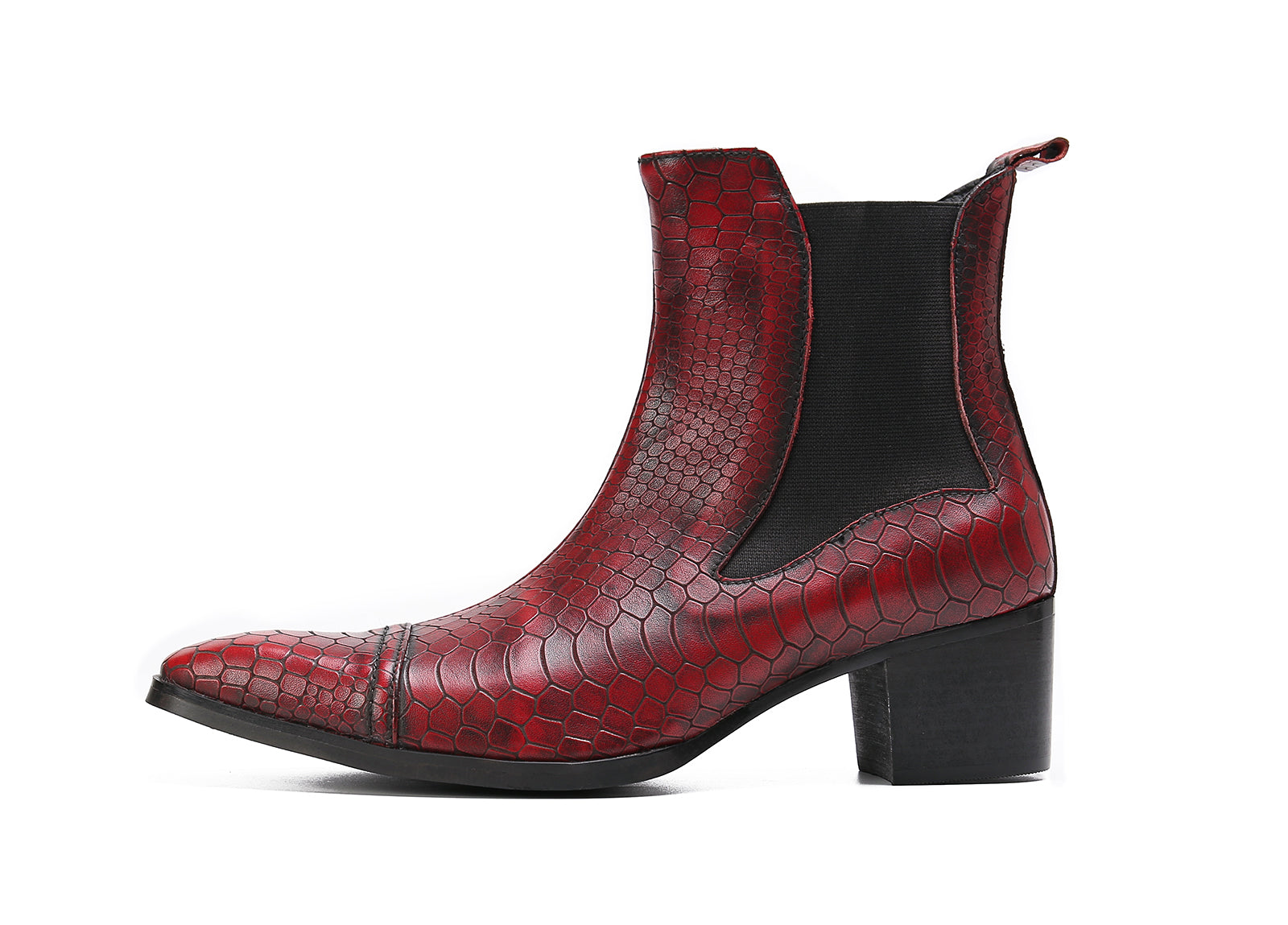 Botas Chelsea de cuero con punta lisa para hombre