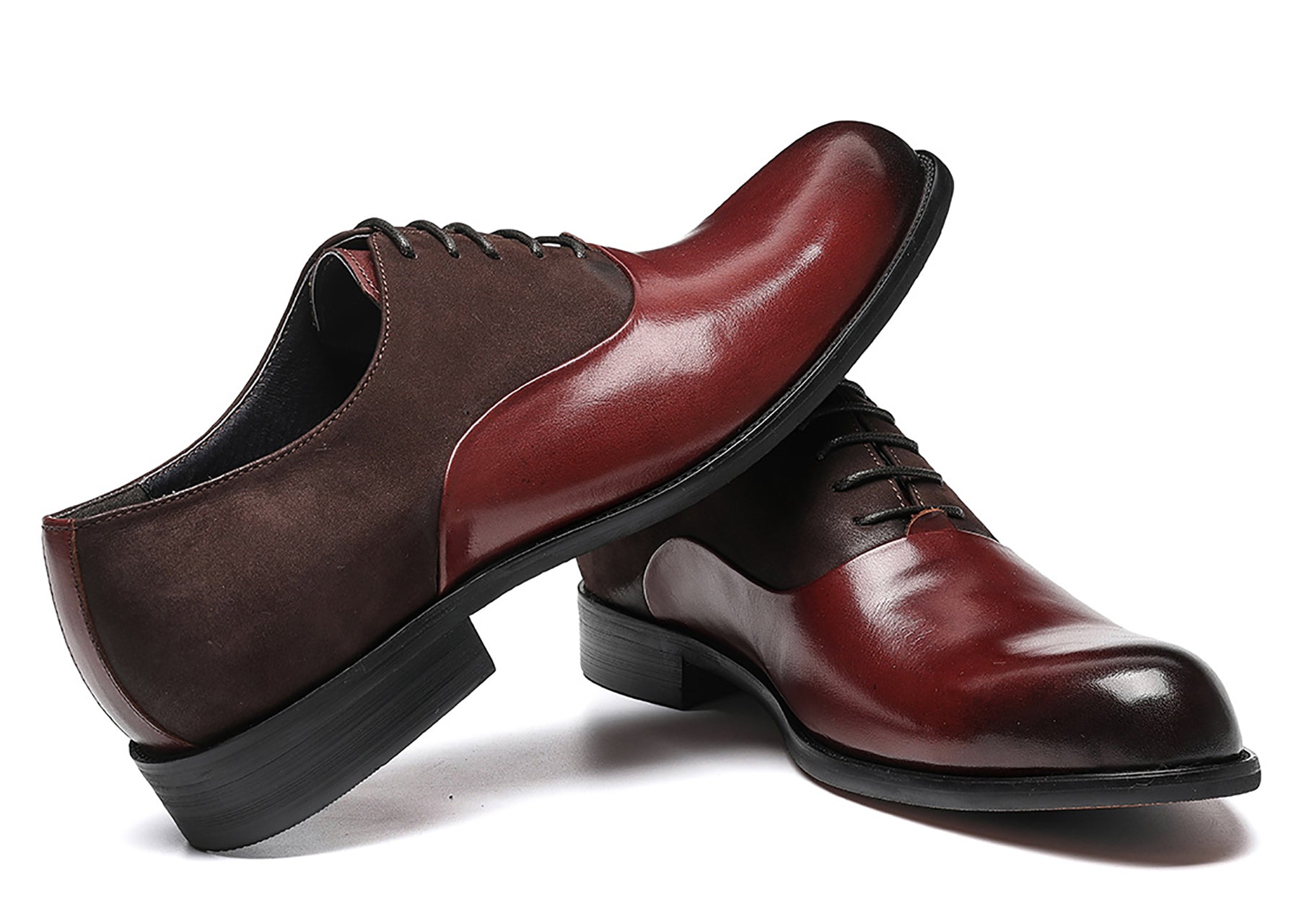 Zapatos Oxford de cuero con puntera para hombre 