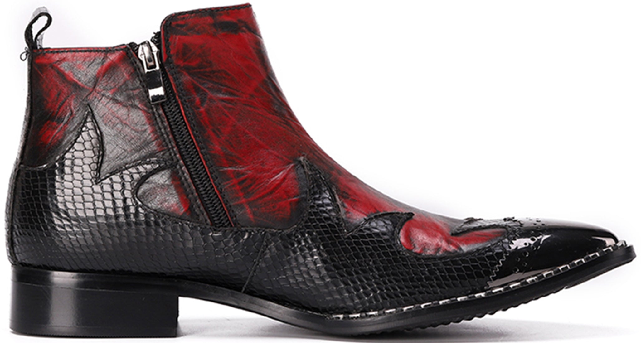 Botas occidentales con punta de metal con personalidad para hombre 