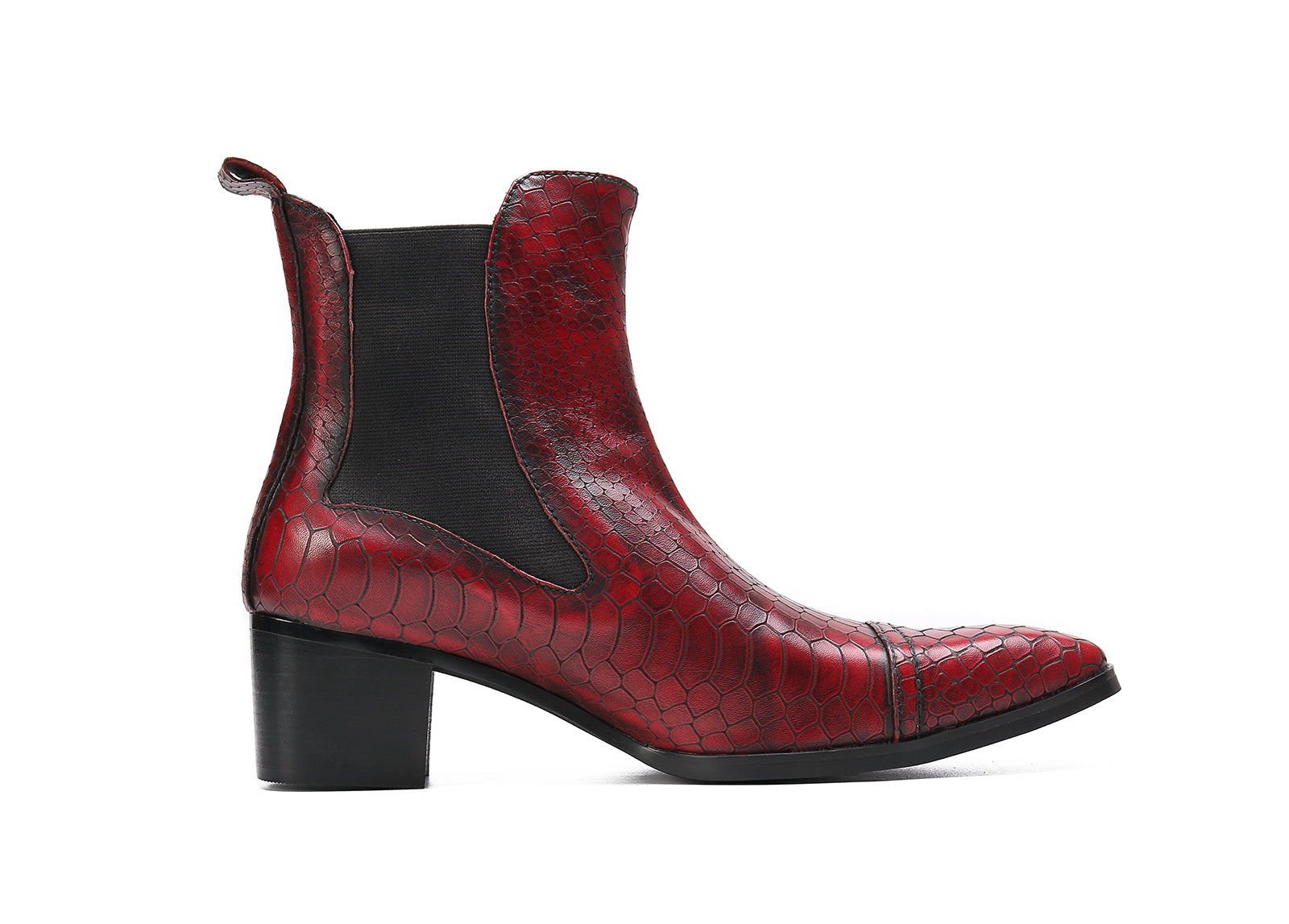 Botas Chelsea de cuero con punta lisa para hombre