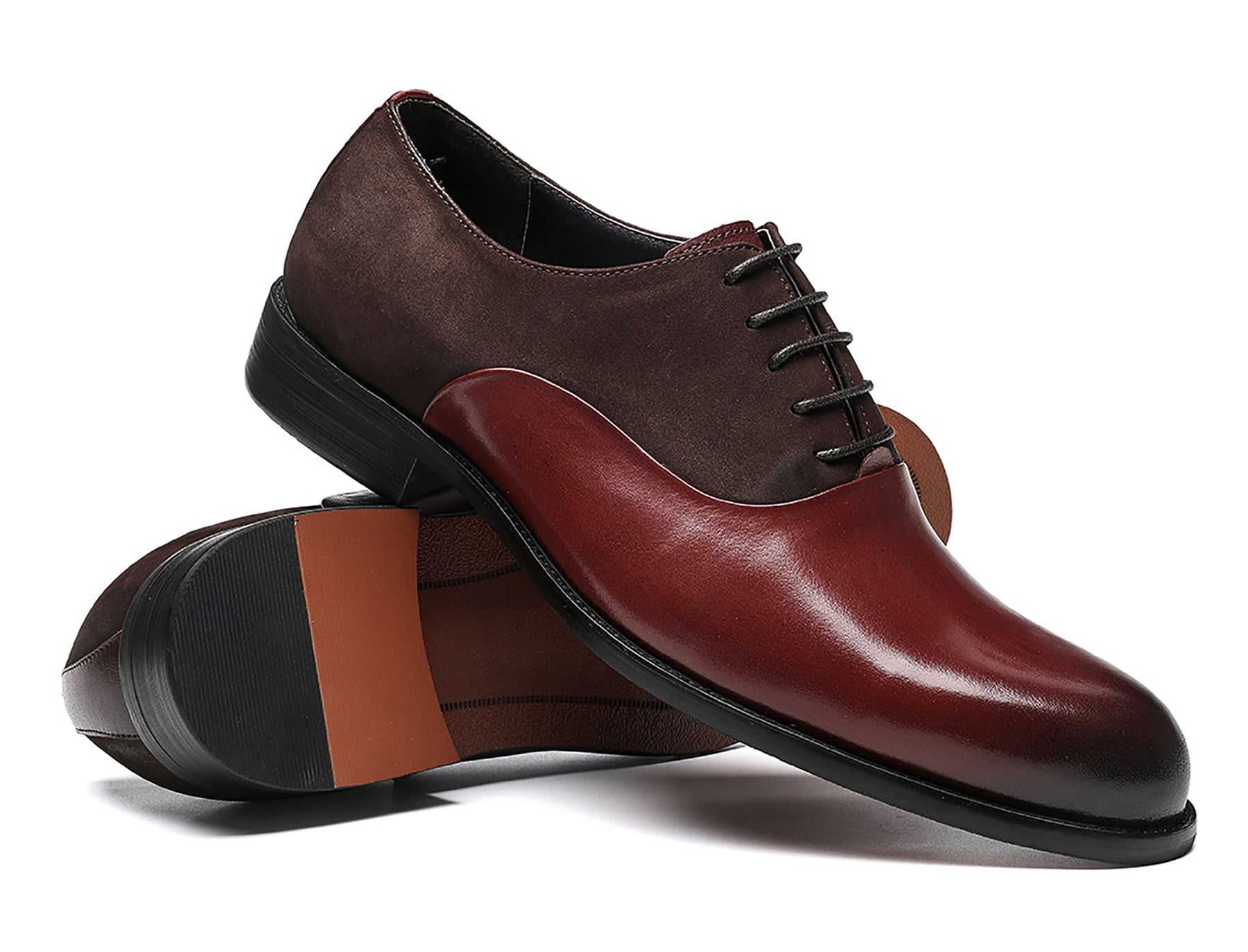 Zapatos Oxford de cuero con puntera para hombre 