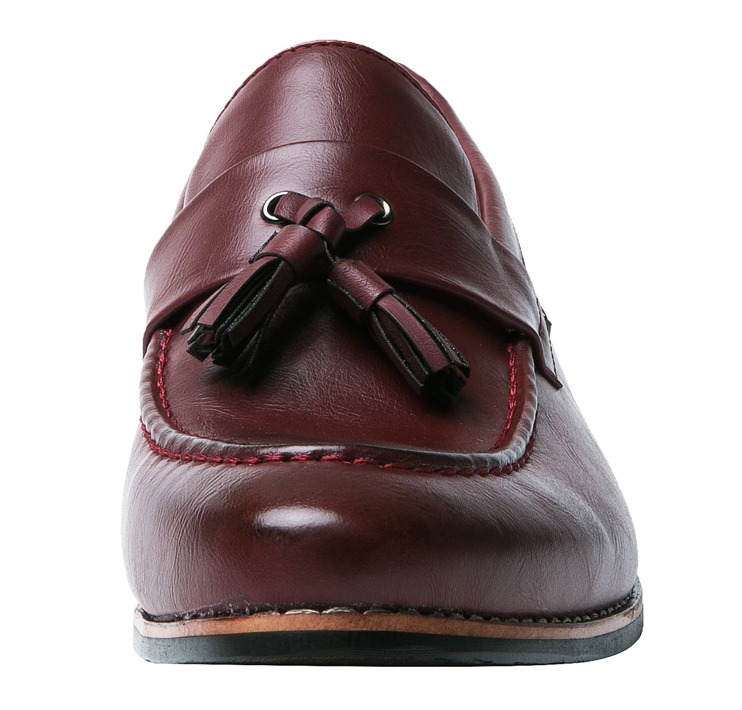 Mocasines con borlas para hombre Negro Rojo Bronceado 