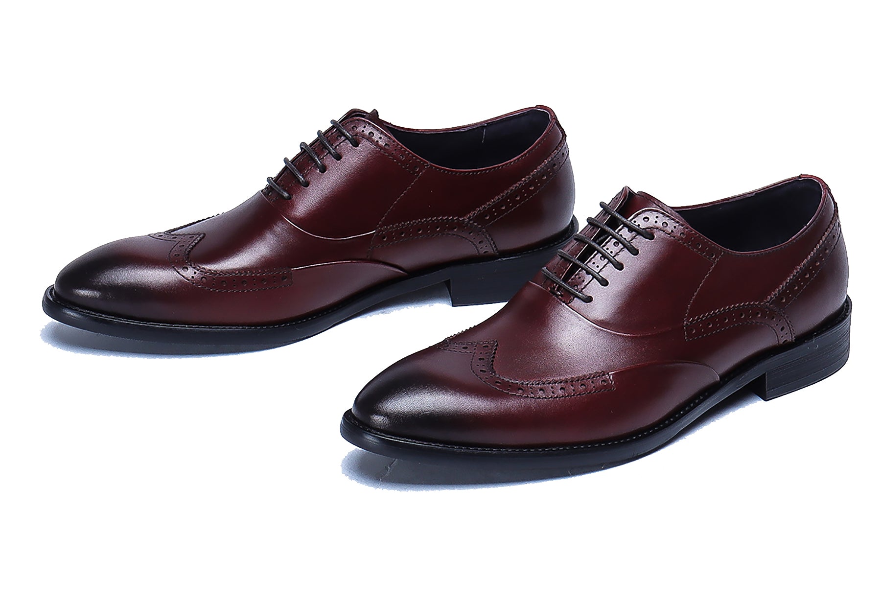 Zapatos Oxford de cuero con cordones para hombre 