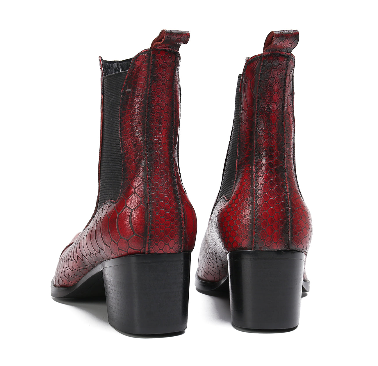 Botas Chelsea de cuero con punta lisa para hombre