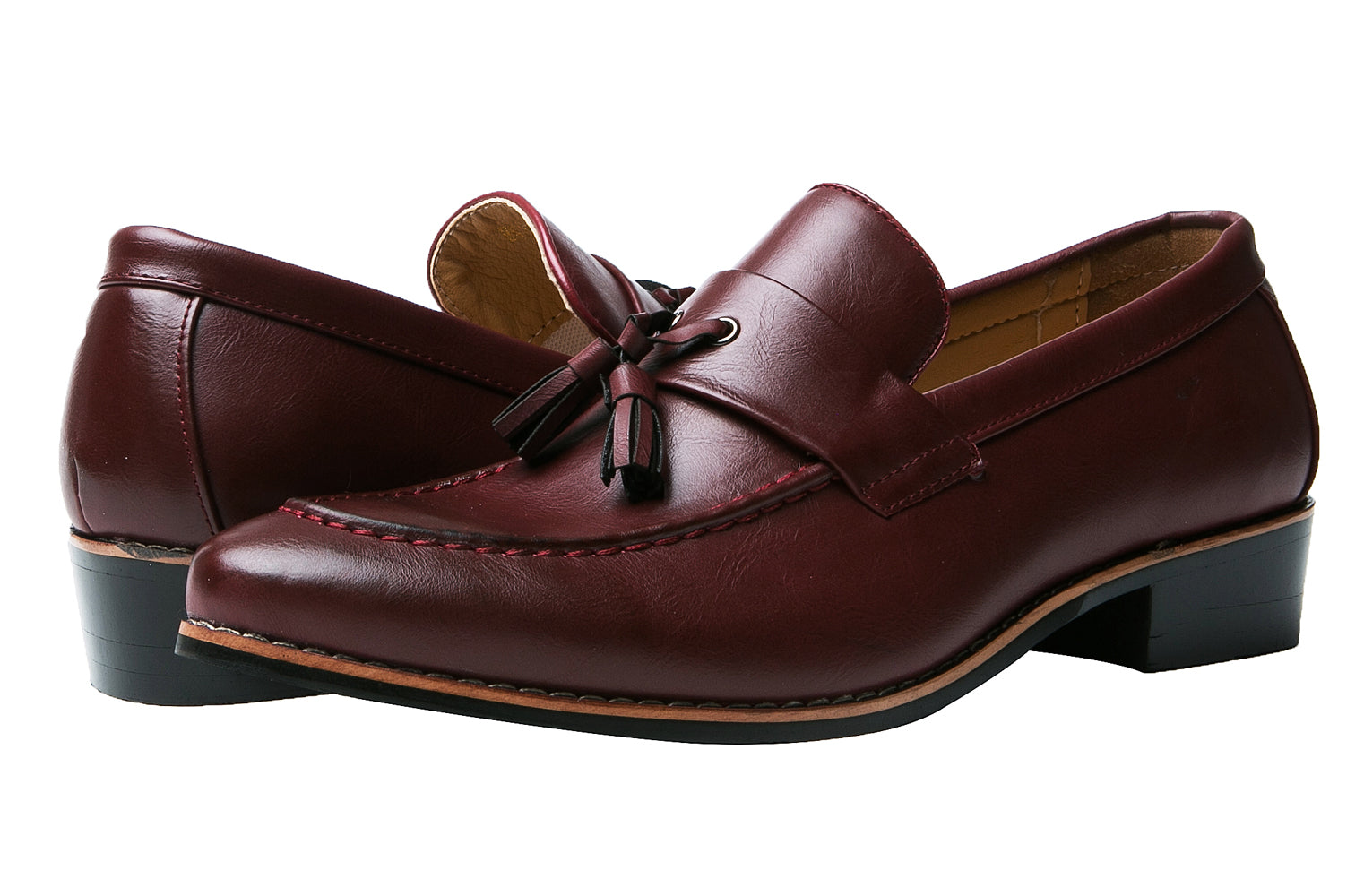 Mocasines con borlas para hombre Negro Rojo Bronceado 