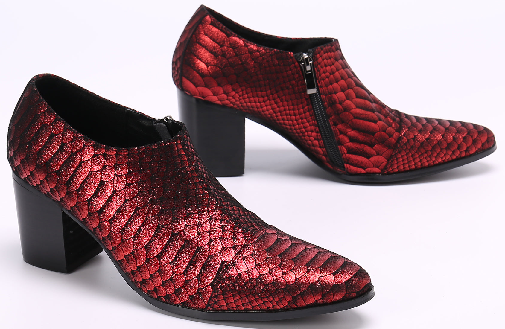 Zapatos de tacón Opera sin cordones de cuero a la moda para hombre