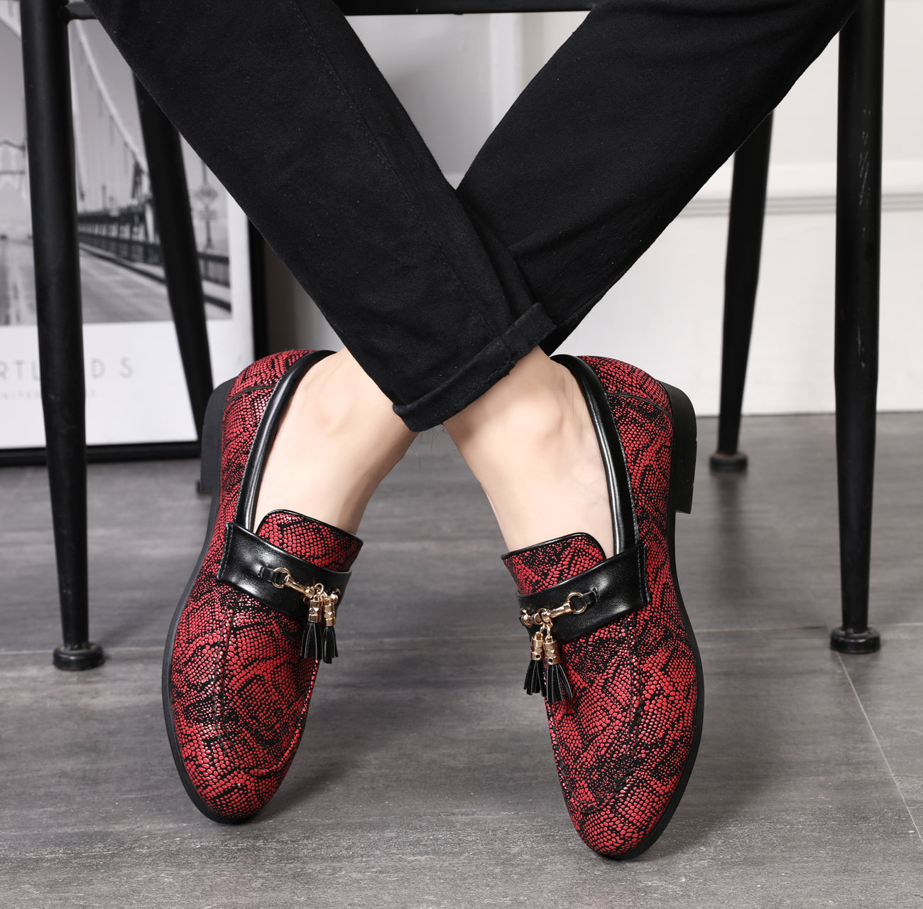 Men's Polka Dots Tassel Loafers