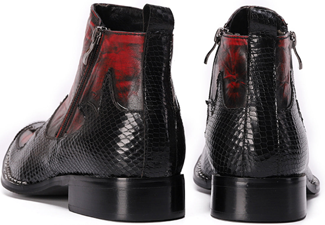 Botas occidentales con punta de metal con personalidad para hombre 