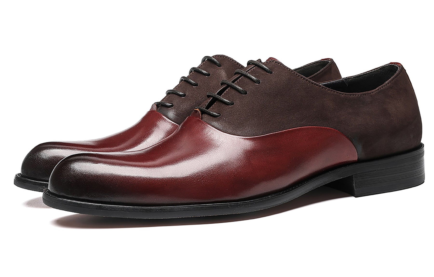 Zapatos Oxford de cuero con puntera para hombre 