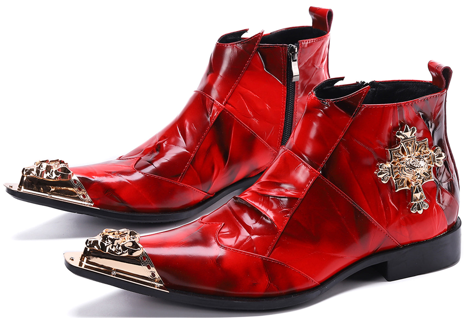 Botas occidentales de moda con punta de metal para hombre 