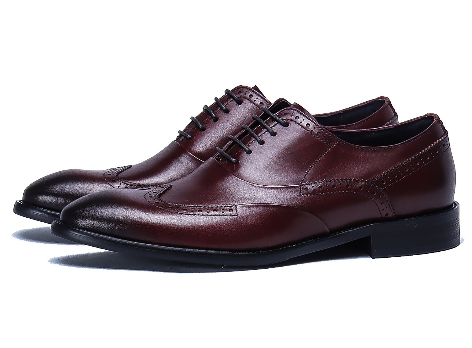 Zapatos Oxford de cuero con cordones para hombre 