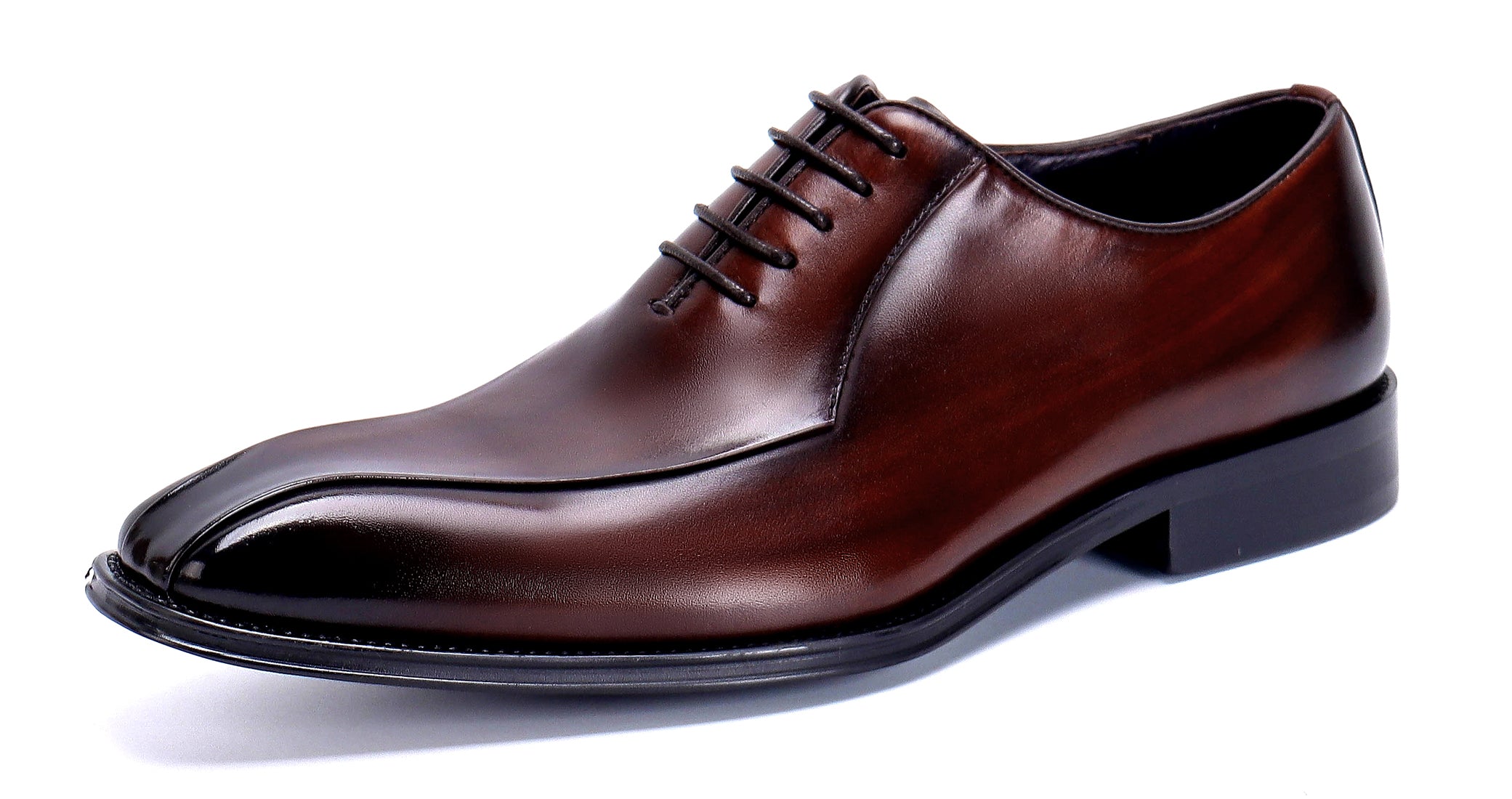 Zapatos Oxford formales de cuero con punta lisa para hombre 