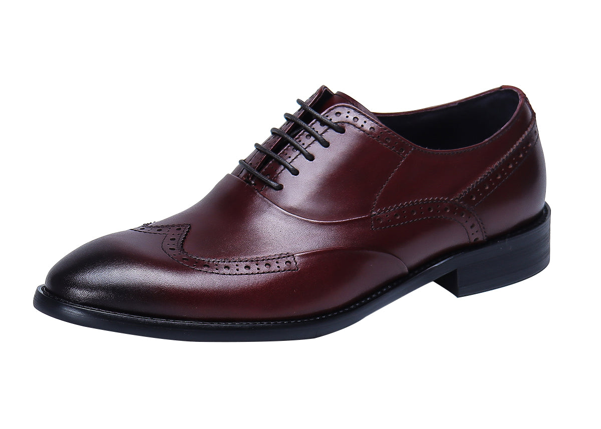 Zapatos Oxford de cuero con cordones para hombre 