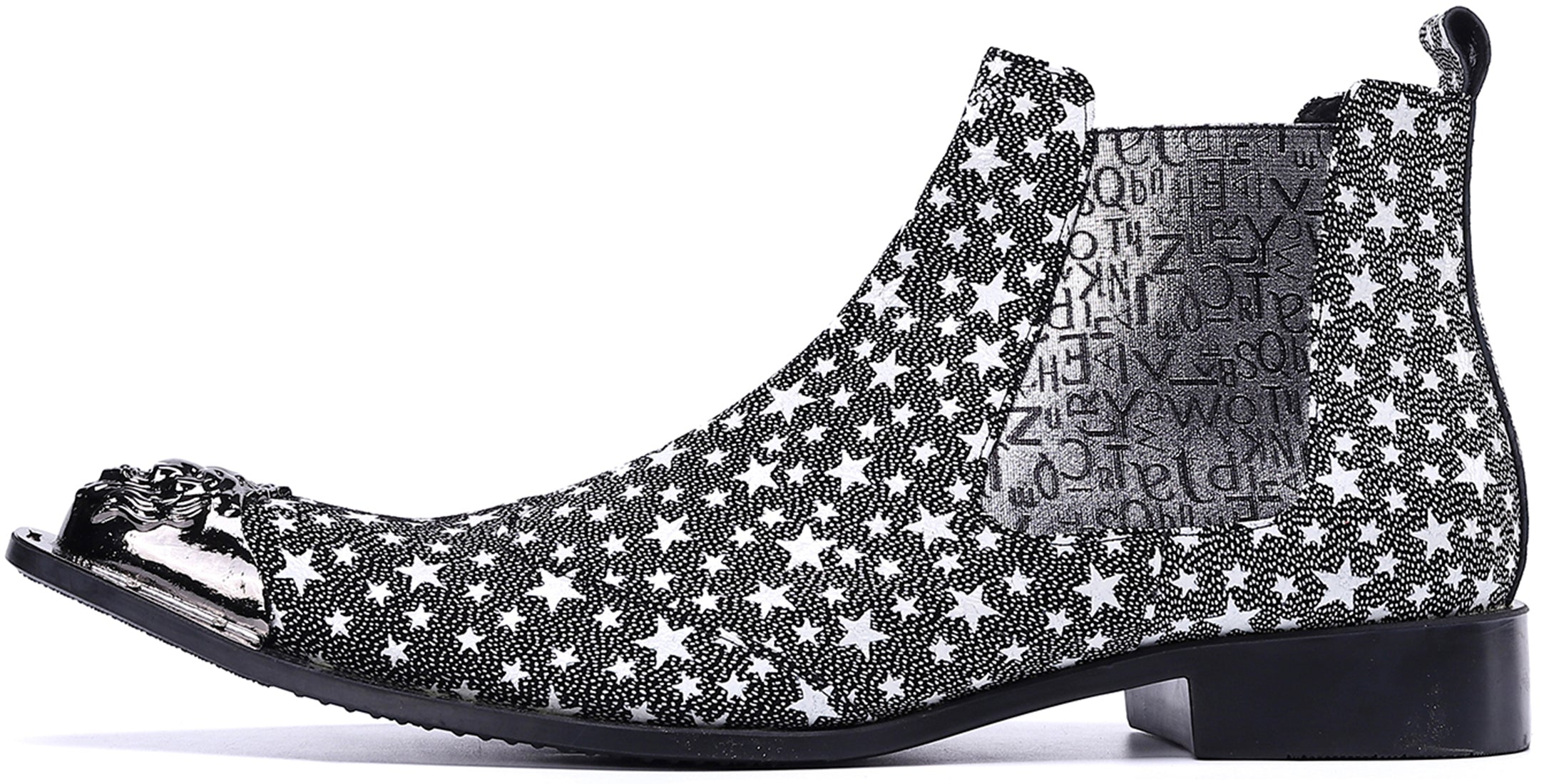 Men's Metal Tip Five-Pointed Star Western Boots