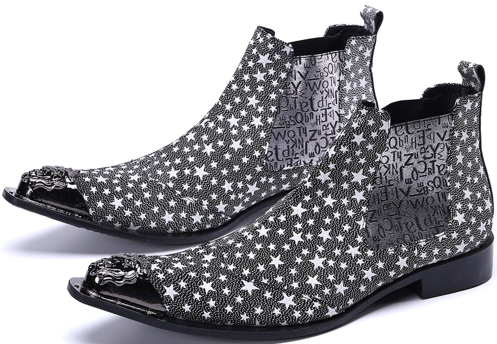 Men's Metal Tip Five-Pointed Star Western Boots