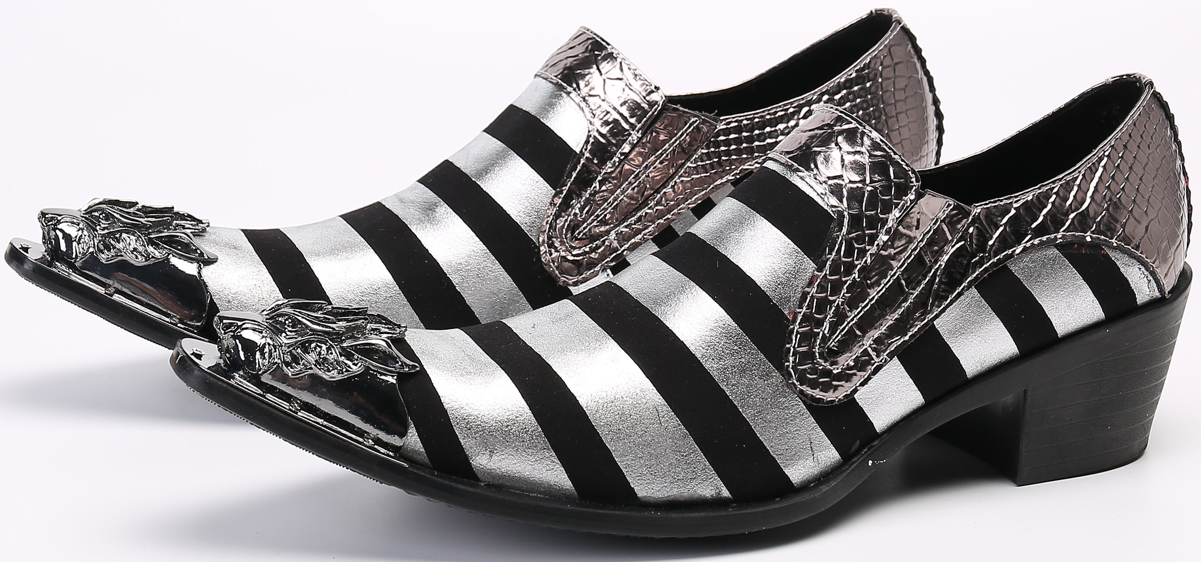 Men's Two Toned Metal Tip Western Loafers