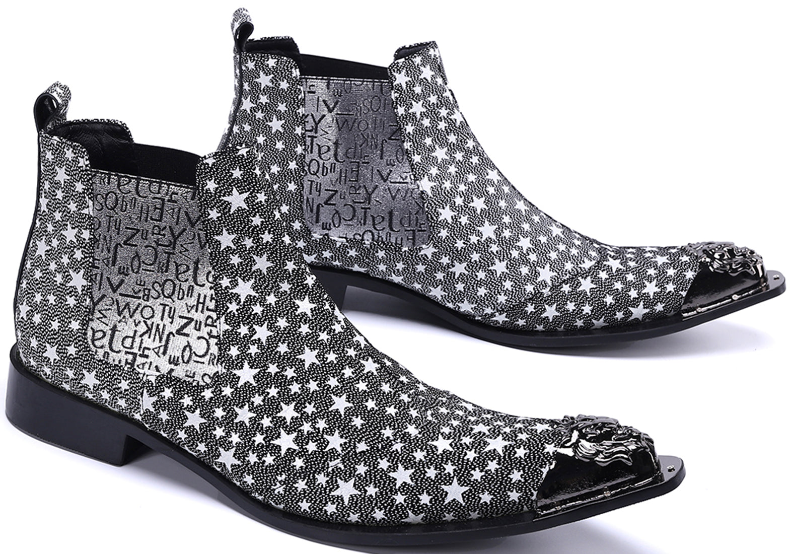 Men's Metal Tip Five-Pointed Star Western Boots