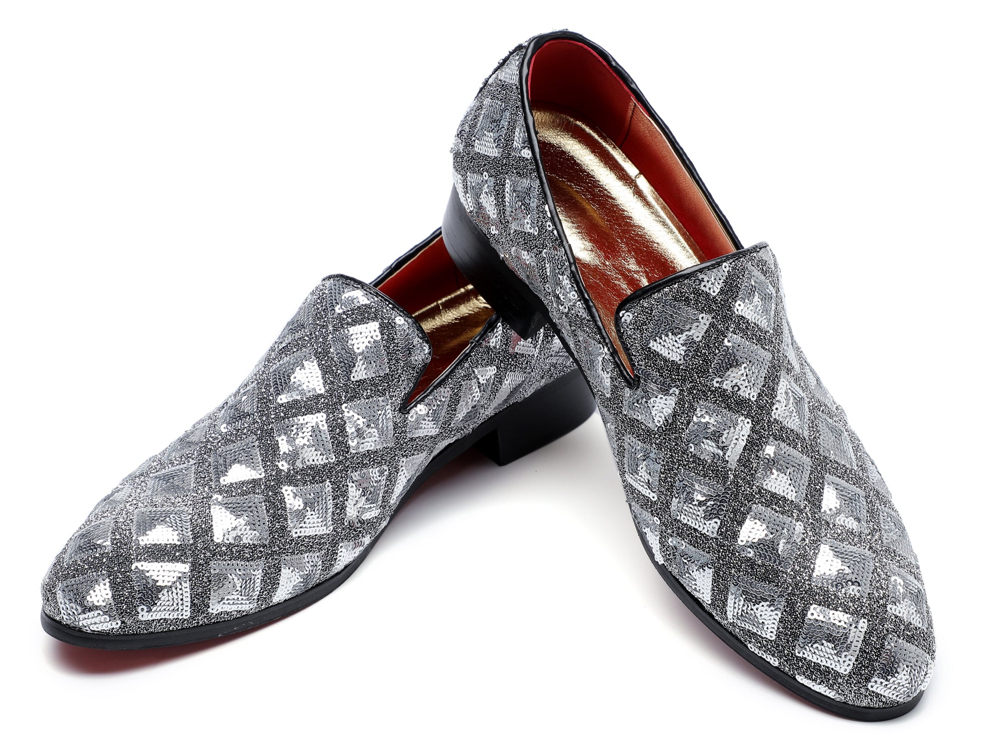 Mocasines para fumar con purpurina y paillettes para hombre 