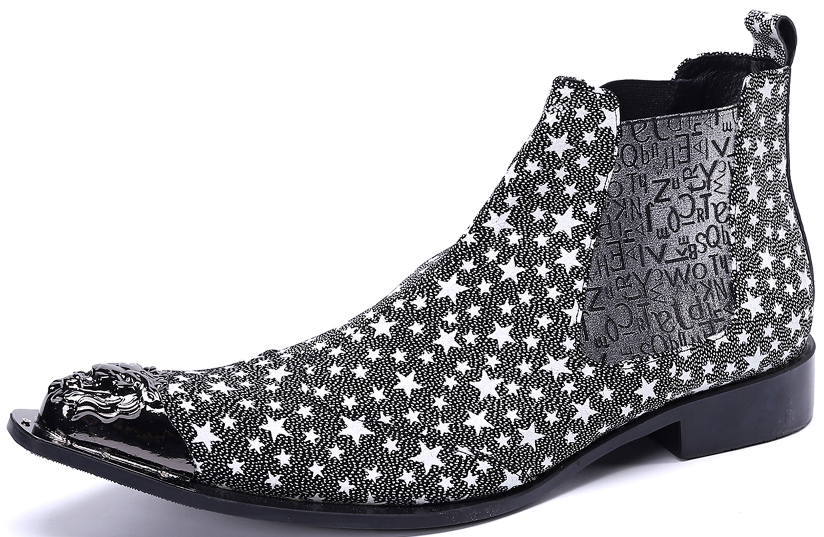 Men's Metal Tip Five-Pointed Star Western Boots