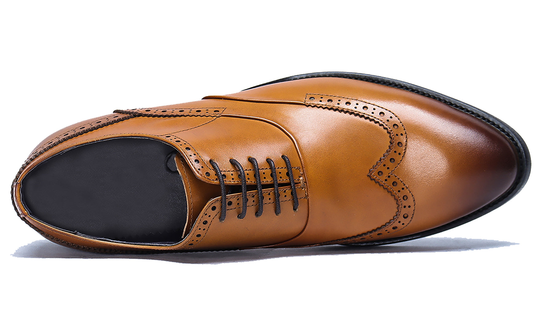 Zapatos Oxford de cuero con cordones para hombre 