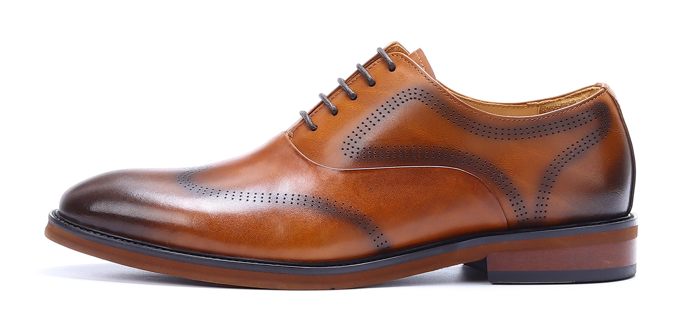 Zapatos Oxford de cuero Brogue formales y cómodos para hombre 